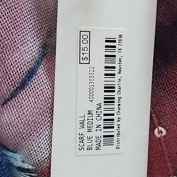 Scarf Wall Medium Blue with Crystals - Picture 7 of 9